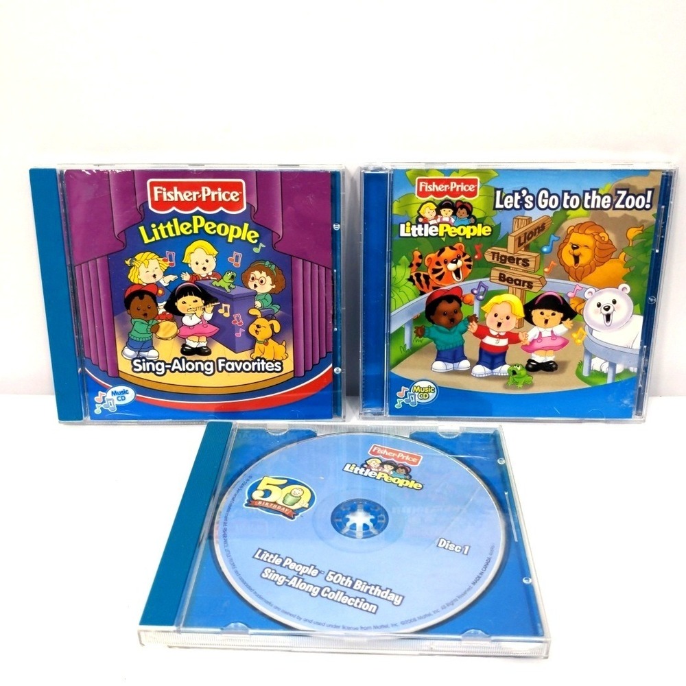 VTG Fisher-Price Little People 3 CD Lot Sing-Along Favorite Zoo Silly Songu 2008